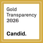 A white square with a thick gold border. Black text reads: Gold Transparency 2026. At the bottom, bold black text says: Candid.