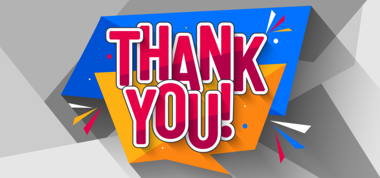 Thank you banner after suggesting a new charity or cause