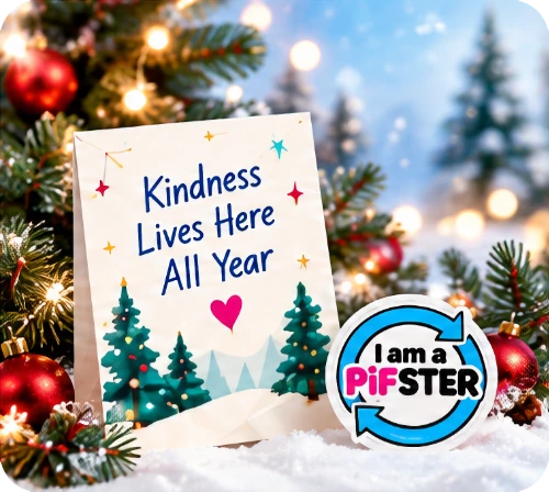 12 Months of Kindness package with Christmas card and decal