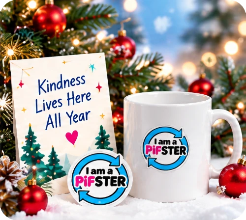 A Cup of Kindness package with I am a PiFster mug