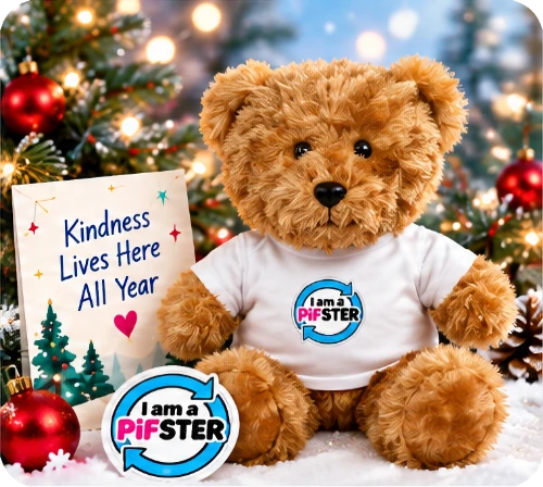 A Hug to Give package with PiFster teddy bear