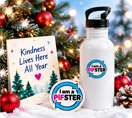 Kindness to Go package with metal water bottle